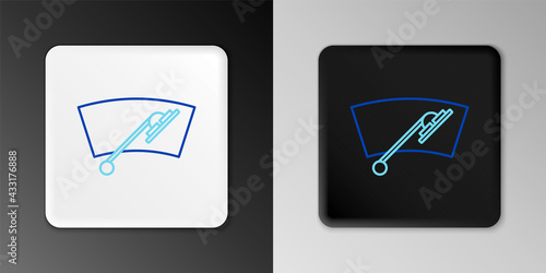 Line Windscreen wiper icon isolated on grey background. Colorful outline concept. Vector