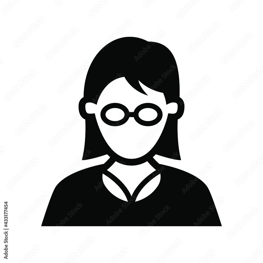 Female teacher icon vector graphic illustration Female teacher icon vector graphic illustration