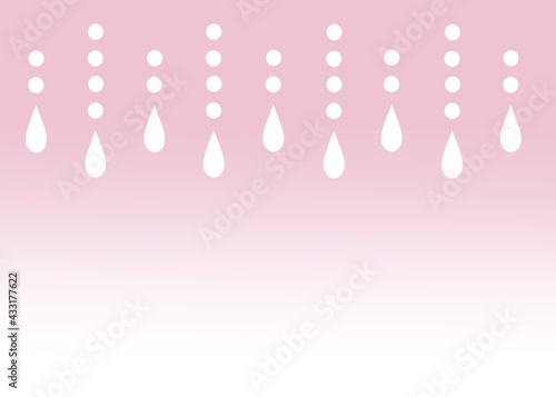 雨のしずく　ピンクのグラデーション