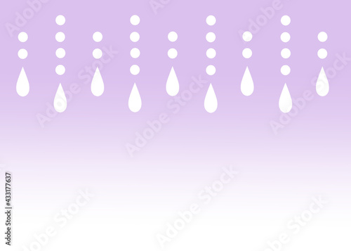 雨のしずく　うす紫色のグラデーション