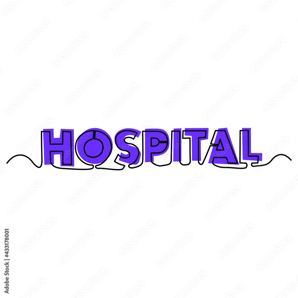 one line continuous drawing hospital letter one line continuous drawing hospital letter