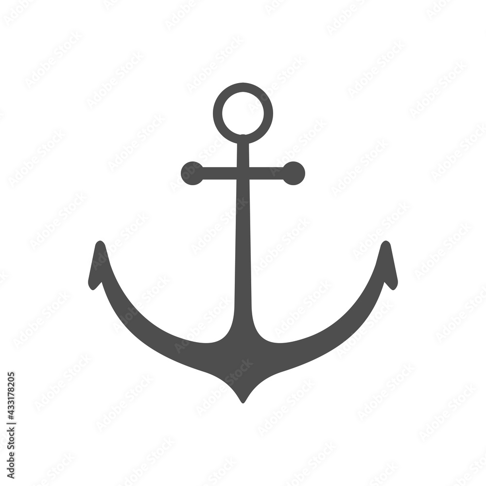 Anchor vector single icon, separate isolated sign. Retro sea ship nautical equipment. Navy travel vintage equipment Anchor vector single icon, separate isolated sign. Retro sea ship nautical equipment. Navy travel vintage equipment