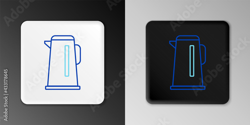 Line Kettle with handle icon isolated on grey background. Teapot icon. Colorful outline concept. Vector