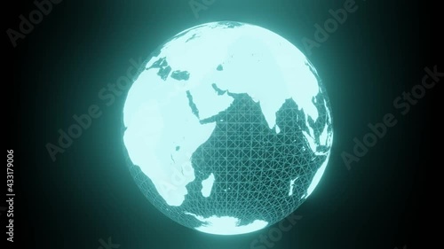 回転する地球 CG グラフィック 世界地図