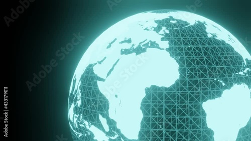 回転する地球 CG グラフィック 世界地図