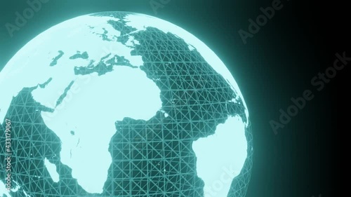 回転する地球 CG グラフィック 世界地図