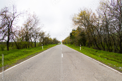 Highway, autobahn and road landscape. Nature and urban together