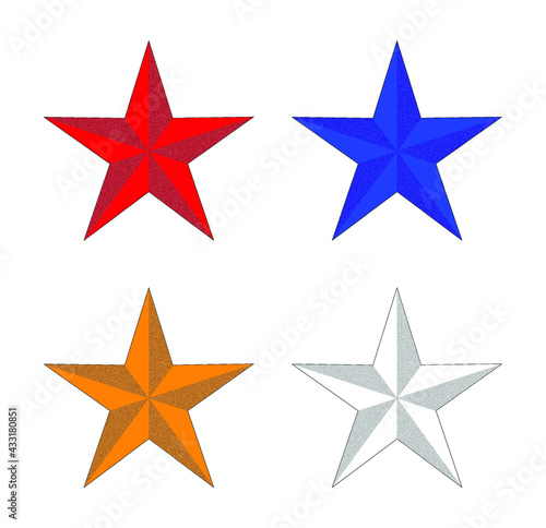 vector image of red white blue and gold stars