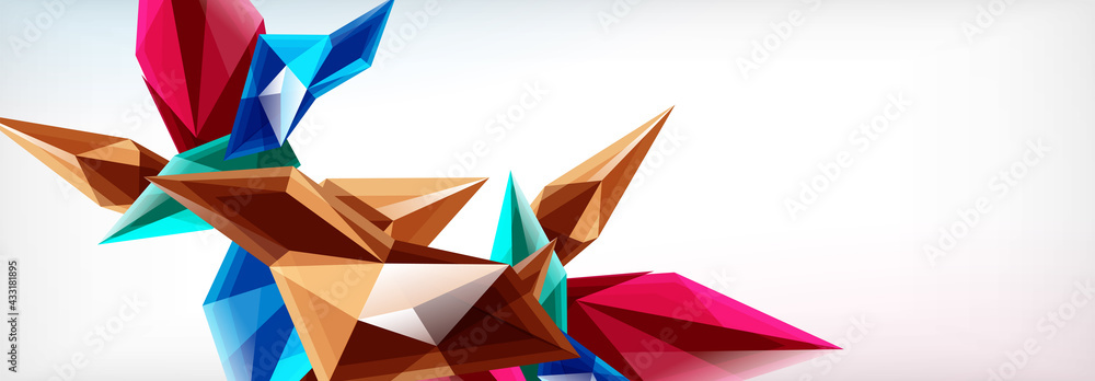 Vector 3d triangles and pyramids abstract background for business or technology presentations, internet posters or web brochure covers Vector 3d triangles and pyramids abstract background for business or technology presentations, internet posters or web brochure covers