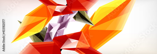 Vector 3d triangles and pyramids abstract background for business or technology presentations, internet posters or web brochure covers