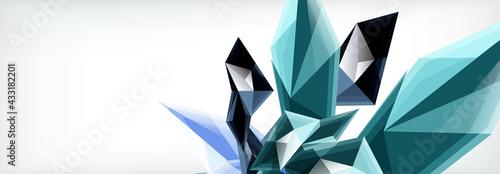 Vector 3d triangles and pyramids abstract background for business or technology presentations, internet posters or web brochure covers
