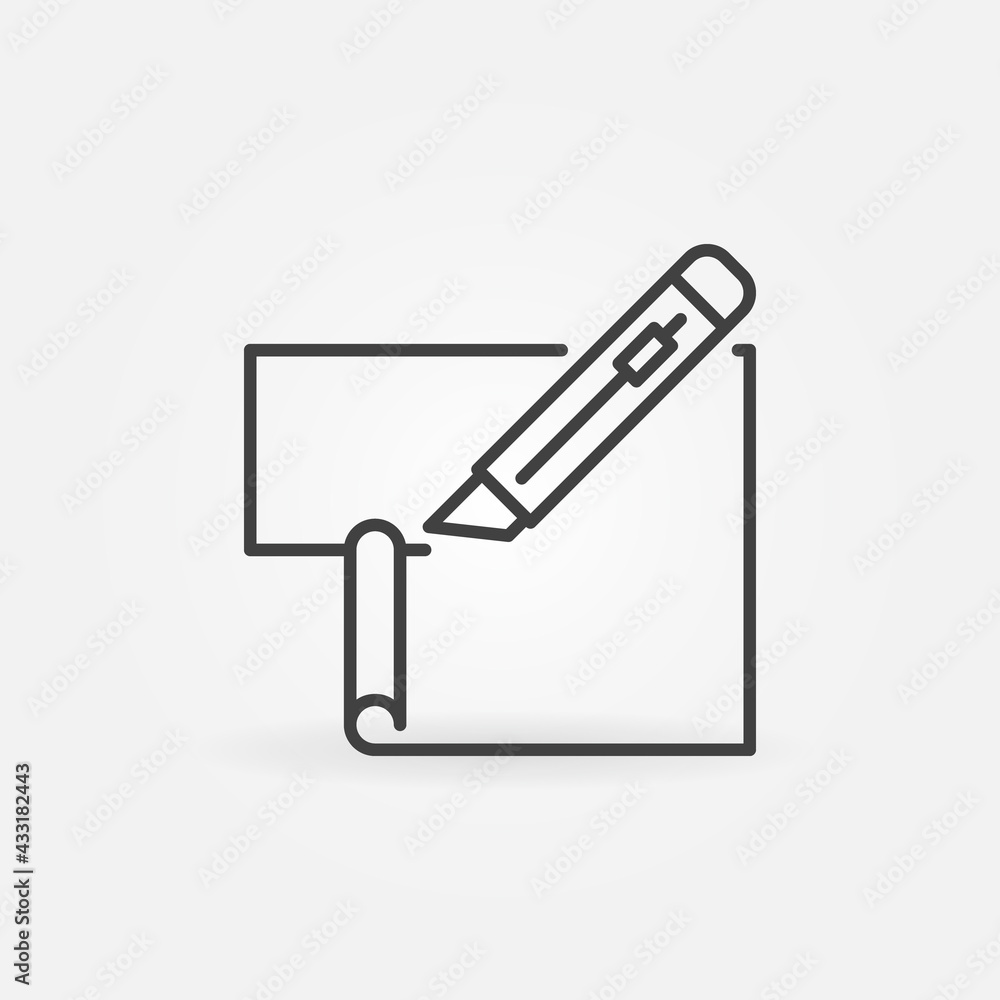 Cutter or Stationery Knife cuts Paper vector line icon Cutter or Stationery Knife cuts Paper vector line icon