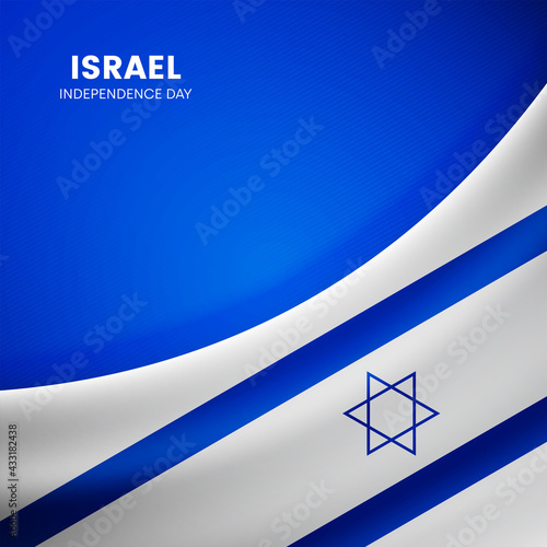 Creative Israel flag on fabric texture. Vintage style independence day background