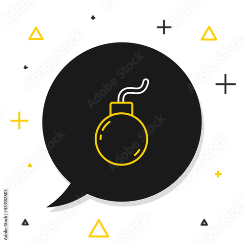 Line Bomb ready to explode icon isolated on white background. Colorful outline concept. Vector