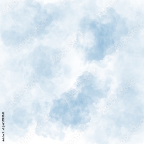 Blue sky tie dye watercolour illustration