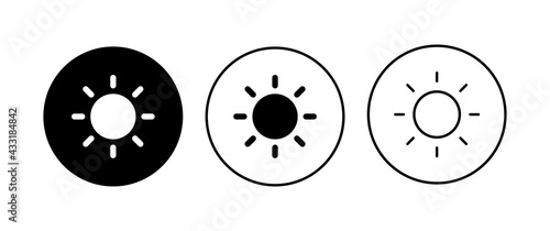 Sun icon set. Brightness Icon vector