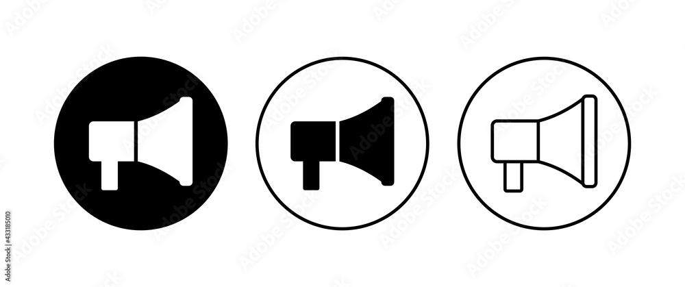 Megaphone icon set. Loudspeaker icon vector. Megaphone icon set. Loudspeaker icon vector.
