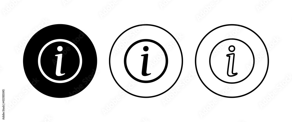 Info sign icon set. about us icon vector. Faq icon Info sign icon set. about us icon vector. Faq icon