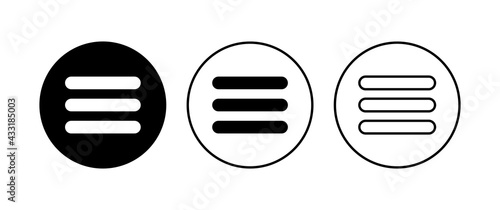 Menu Icon set. web menu icon. hamburger menu symbol