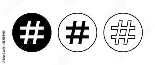 Hashtag icon set. hashtag symbol