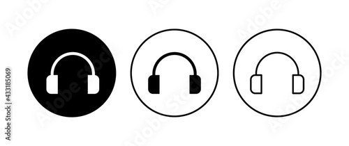 Headphone icon set. Headset icon symbols