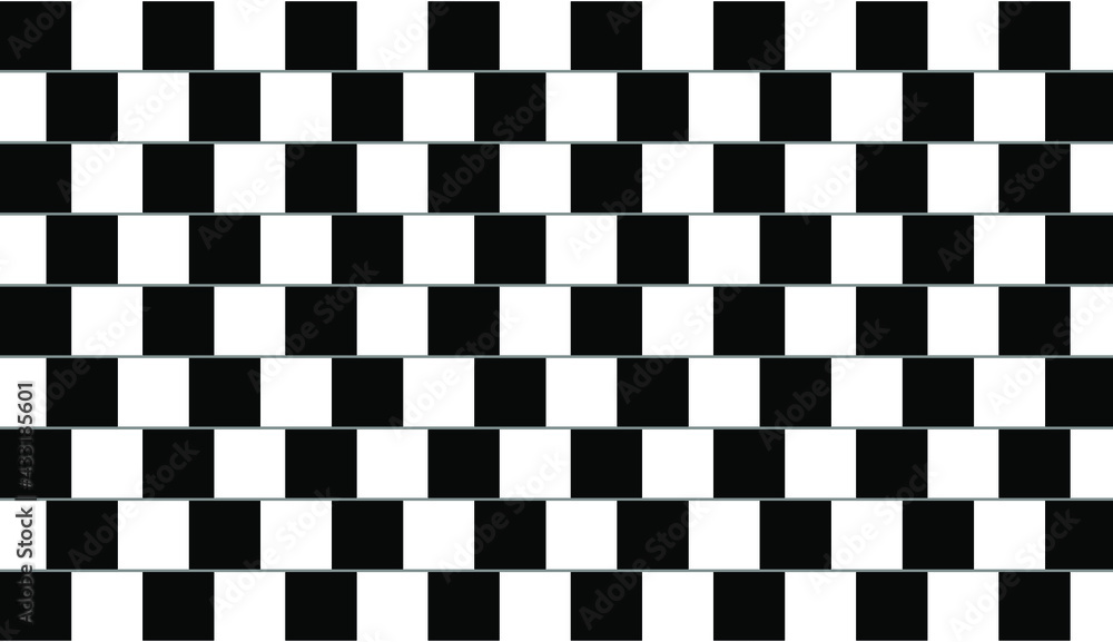 Fototapeta premium Optical illusion - straight parallel lines look uneven and crooked.