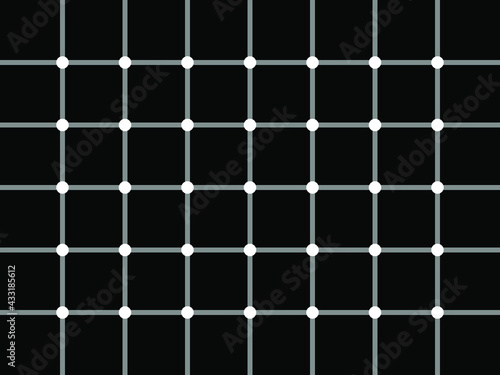 Optical illusion - black dots appears in black and white grid.