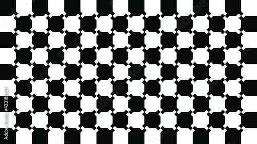 Optical illusion - straight parallel lines look uneven and crooked.