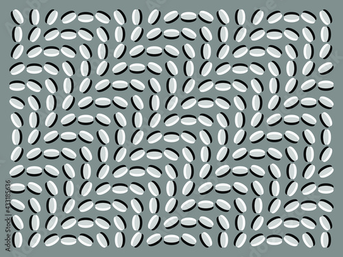Optical illusion - pattern of rotated circles look wavy and moving