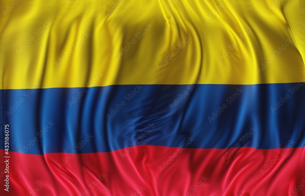 Fototapeta premium Abstract Colombia Flag 3D Render (3D Artwork)
