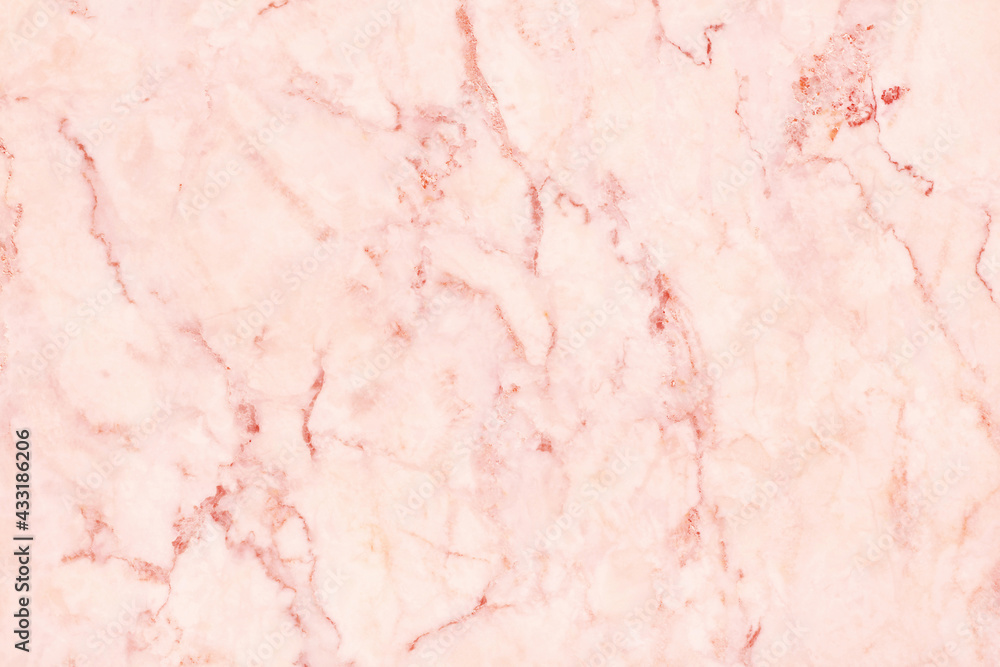 Fototapeta premium Rose gold marble top-view texture background in seamless glitter pattern.