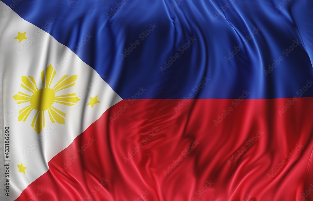 Fototapeta premium Abstract Philippines Flag 3D Render (3D Artwork)