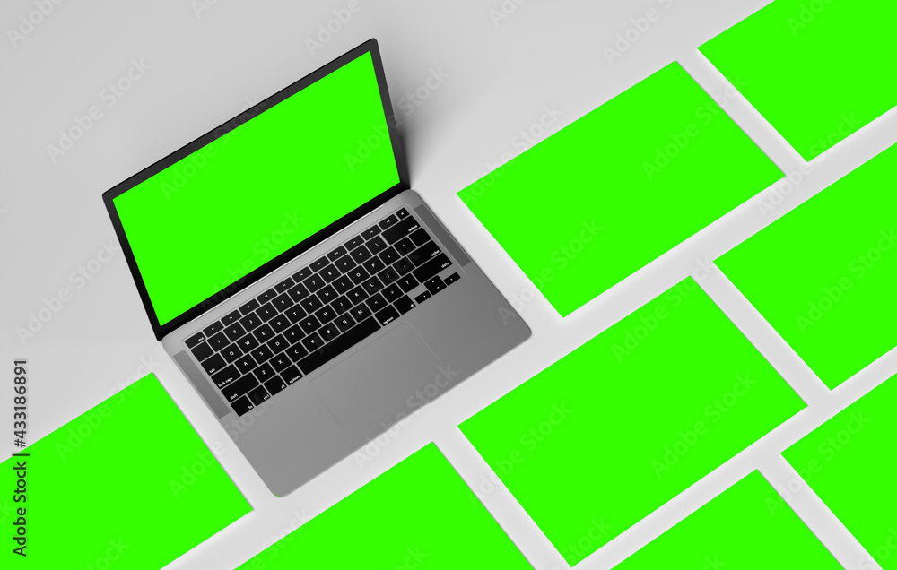 Isolated Devices Mockup - 3d rendering.