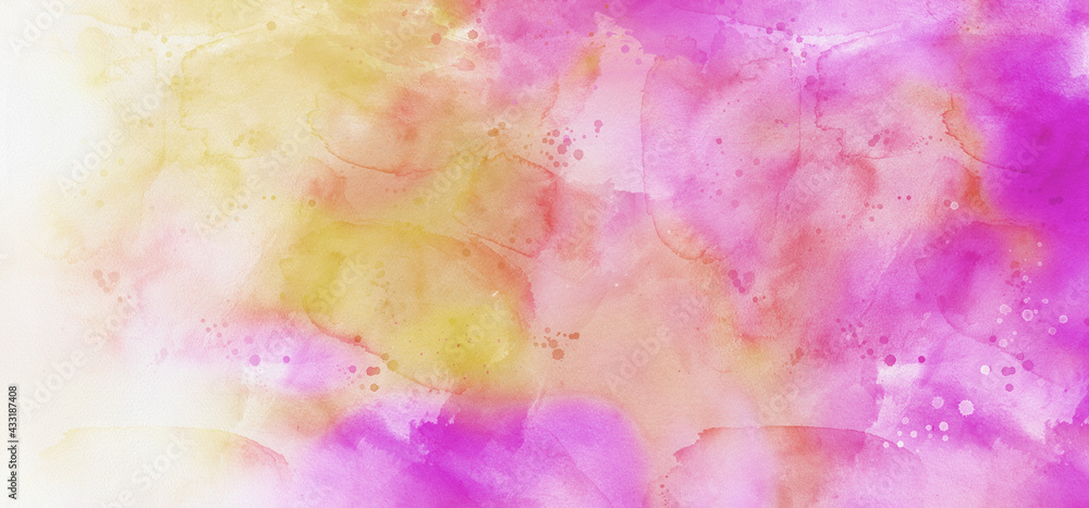 Colorful watercolor with splash paint texture or grunge background design