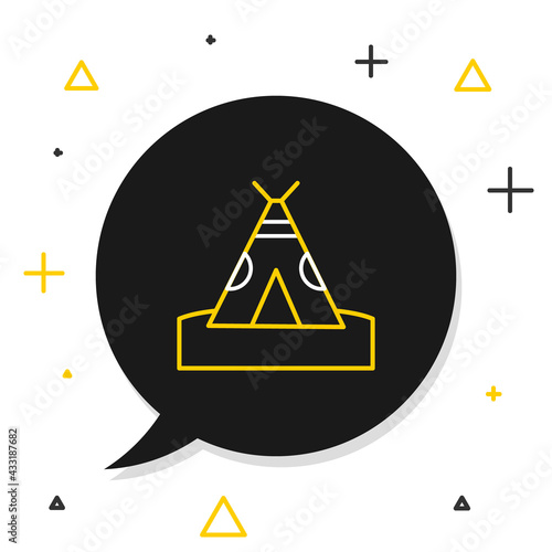 Line Traditional indian teepee or wigwam icon isolated on white background. Indian tent. Colorful outline concept. Vector