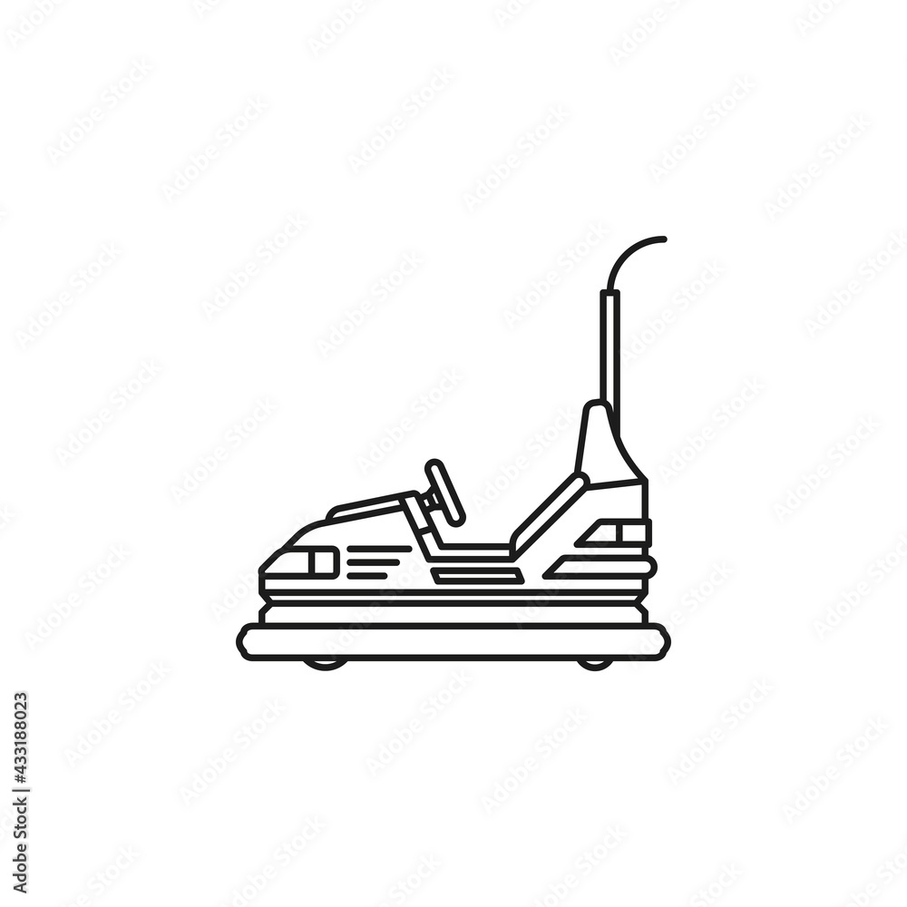 Bumper car vector line icon Bumper car vector line icon