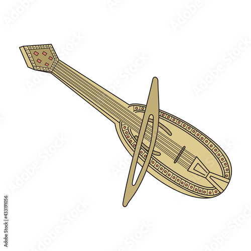 Stringed musical instrument isolated on a white background in EPS10