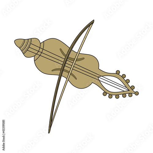 Stringed musical instrument isolated on a white background in EPS10