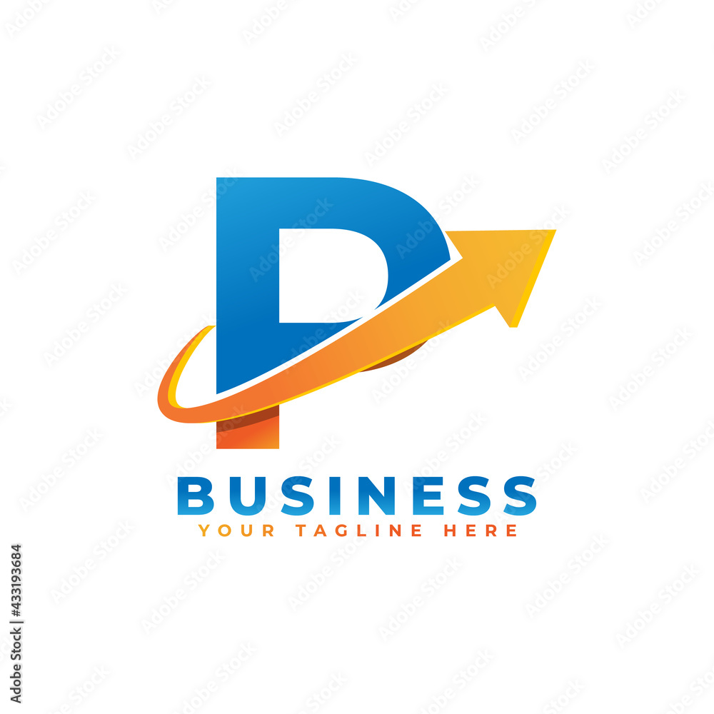 Letter P with Swoosh Arrow Up Logo Design. Creative Letter Mark Suitable for Company Brand Identity, Travel, Start up, Logistic, Business Chart or Graph Logo Template Letter P with Swoosh Arrow Up Logo Design. Creative Letter Mark Suitable for Company Brand Identity, Travel, Start up, Logistic, Business Chart or Graph Logo Template