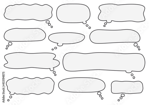 考える吹きだしのイラストセット