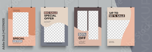 Sale Poster template. Set of bright vibrant banners, posters, cover design templates, social media stories wallpapers