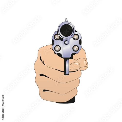 Pistol gun, handgun, isolated icon, vector illustration. EPS10
