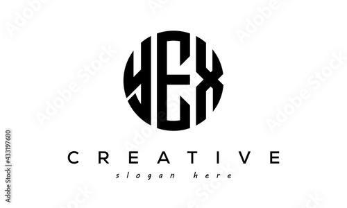 Letters YEX creative circle logo design vector	 photo