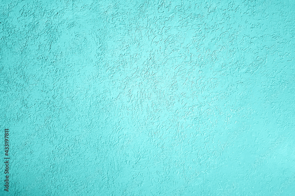 Obraz premium Plastered wall texture, light blue tone colored background