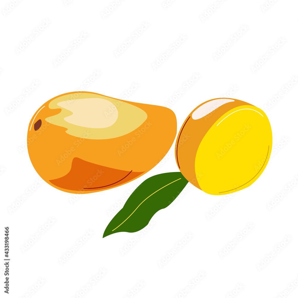 Mango sweet yellow ripe fruit on a white background. Mango sweet yellow ripe fruit on a white background.