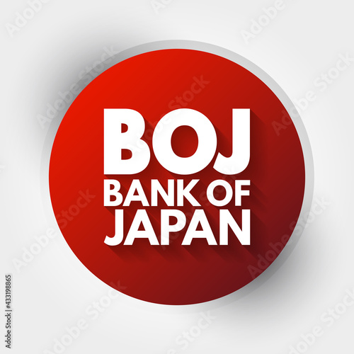 BOJ - Bank Of Japan acronym, business concept background