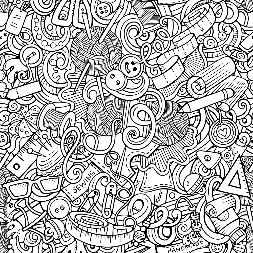 Handmade hand drawn doodles seamless pattern. Handmade hand drawn doodles seamless pattern.