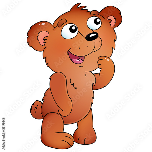 Cartoon little bear. Colorful vector illustration for kids.