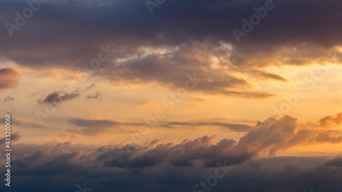 Heavenly abstract background. Picturesque bright, dramatic evening sky.