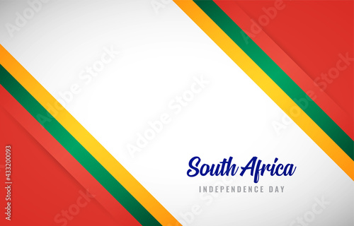 Happy Independence day of South Africa with Creative South Africa national country flag greeting background